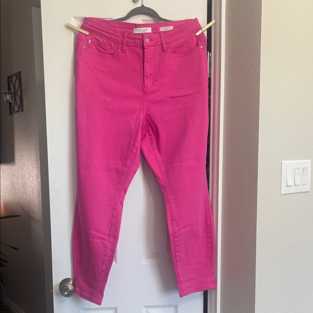 Judy Blue Hot Pink Skinny Jeans - Picture 5 of 7